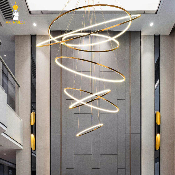 Duplex building light luxury chandelier villa living room chandelier