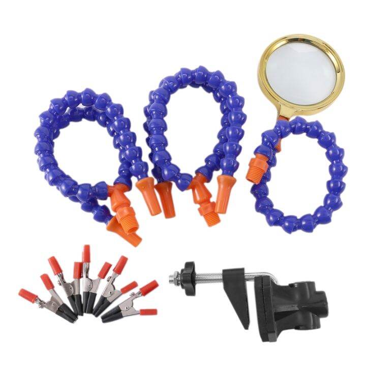 Bench Vise Table Clamp Soldering Station With 5Pc Flexible Arms