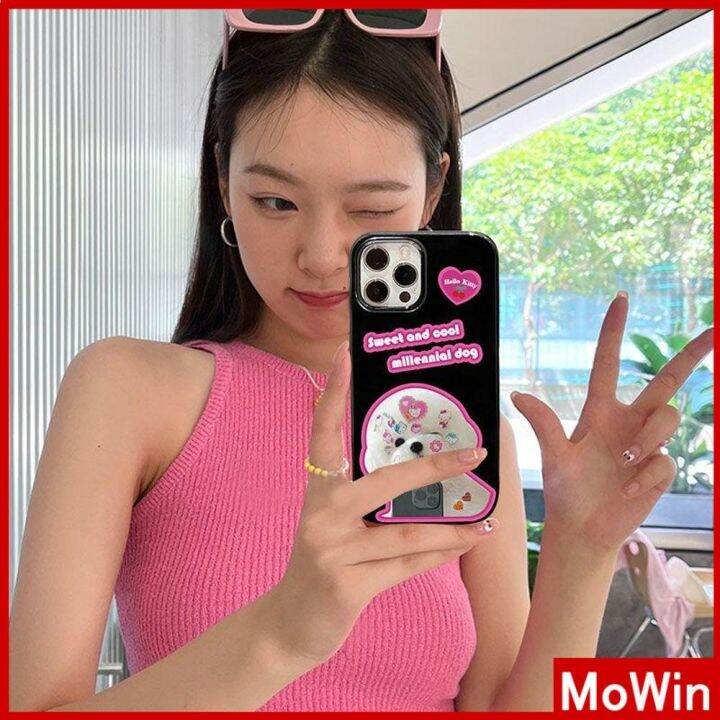 mowin-เข้ากันได้สำหรับ-เคสไอโฟน-เคสไอโฟน11-เคสโทรศัพท์-14-pro-max-สำหรับ-iphone-เคส-ซิลิโคนนุ่มเคสสีดำเคลือบเงา-ลูกอม-เคสกันก