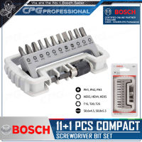 BOSCH ชุด ดอกไขควง 11+1 ชิ้น COMPACT (Screwdriver Bit Set) พร้อมสว่านขยายแม่เหล็ก รุ่น 2 607 017 335