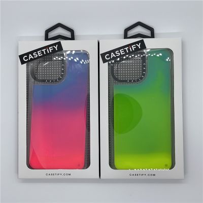 Casetify【สีเรืองแสง】เคสโทรศัพท์มือถือ แบบแข็ง เรืองแสงในของเหลว พร้อมกล่องบรรจุ สําหรับ iphone 11 12 13 Pro MAX XR X XS MAX