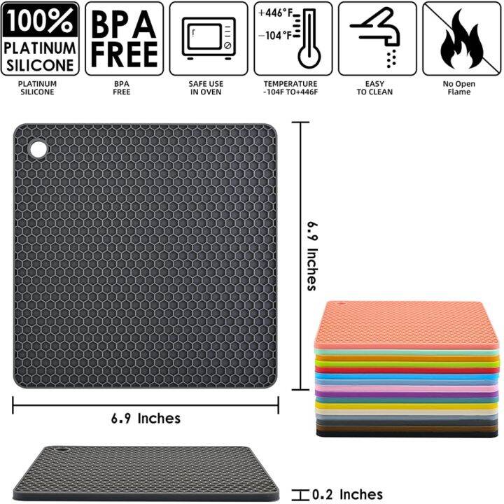 ขาตั้งสามขาเสื่อหม้อผู้ถือหม้อร้อน-trivets-สำหรับจานร้อนทนความร้อนตาราง-placemats-เคาน์เตอร์-trivest-แผ่น