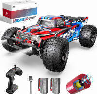 DEERC 1:10 Large Brushless RC Car for Adults, 11.1V 4X4 RTR High Speed Monster Truck, 60+ KMH, All Terrain 2.4Ghz Hobby Electric RC Truck, Off-Road Remote Control Vehicle, 40+min, RC Crawler for Boys Wild