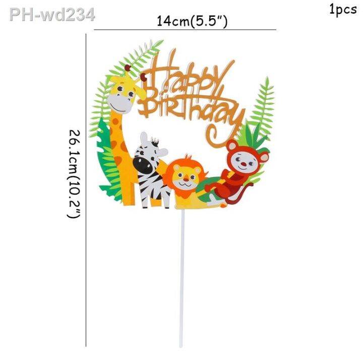 wild-jungle-party-cake-topper-kids-happy-birthday-animal-cake-flag-boy-birthday-party-decoration-children-forest-party-supplies