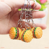 YANAO 1PC น่ารักมินิจำลองอาหารพวงกุญแจเรซิ่นพวงกุญแจของขวัญจี้ตกแต่ง