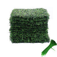 2010 Pcs ดอกไม้ประดิษฐ์หญ้า25X25ซม. งานแต่งงานฉากหลังแผง Topiary Hedge Plant Garden Backyard รั้ว Greenery Wall Decor