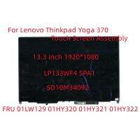 ต้นฉบับสำหรับ Lenovo Thinkpad Yoga 370หน้าจอสัมผัสประกอบ LP133WF4 SPA1 LQ133M1JX15 01LW129แสดง SD10M34092กรอบ Whith