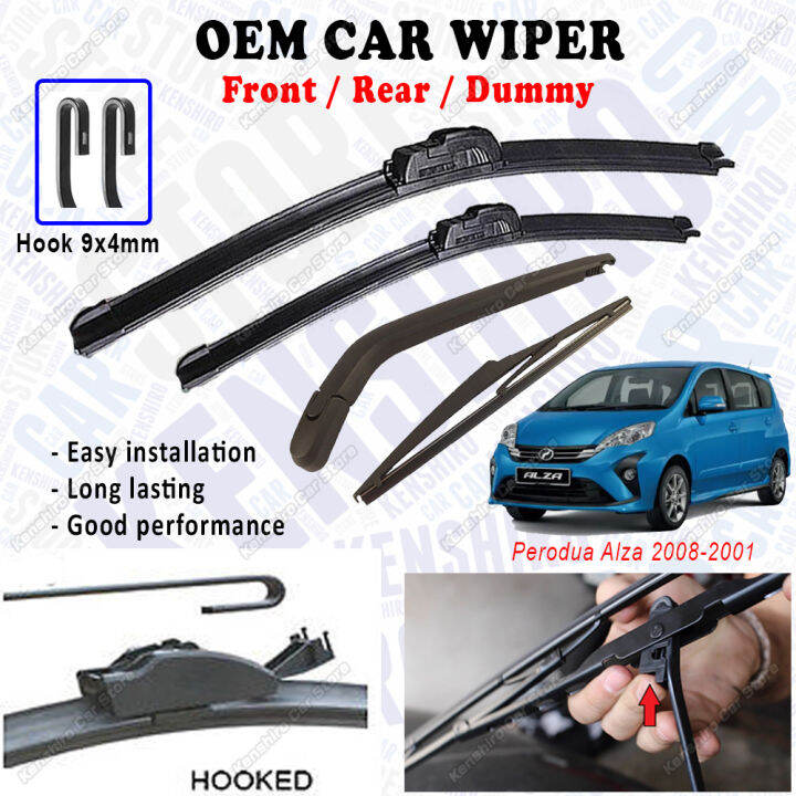 For Perodua Alza OEM Front Wiper Rear Wiper Blade With Arm Dummy Wiper ...