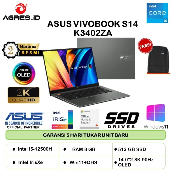 Laptop Asus Vivobook S14 Oled K3402za Oleds555oleds556 I5 12500h 12gb 512ssd W11ohs 140 28k 3789