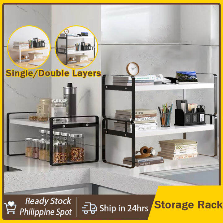 【COD】Topiece Desktop Storage Rack Kitchen Countertops Wrought Iron ...