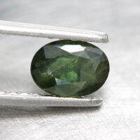 1.45 ct พลอยแท้ เขียวส่อง ทรงไข่ สีเขียว เผาเก่า บางกะจะ