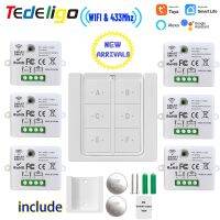 Tuya Wifi Mini Smart Light Switch 220V Interruptor 433Mhz 6gang Wall Panel Push Button Switch On Off Receiver for Home Appliance