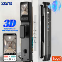 XSDTS ล็อกลายนิ้วมือไวไฟ Tuya สมาร์ท3D ความปลอดภัยของประตูล็อคใบหน้าและกล้องรหัสผ่านโดยใช้ลายนิ้วมือล็อคอัจฉริยะอัจฉริยะกุญแจอิเล็กทรอนิกส์ไบโอเมตริกซ์ปลดล็อคการ์ด IC ประตูอัตโนมัติสำหรับสำนักงานบ้าน