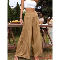 COD DSGERTRYTYIIO O-L/Women´s Wide Leg Pants High Waist Solid Color Casual Loose Pleated Pants Khaki/Black/Light Green