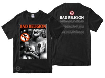 2023 BAD RELIGION Marilyn monroe เสื้อยืดพรีเมี่ยมวงศาสนาที่ไม่ดีพังค์เมทัลร็อค Black Flag Sonic เยาวชนเสื้อยืดแฟชั่น