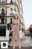 Women Fashion Jumpsuit JL43 จั้มสูทลูกไม้ ลูกไม้ลายมงกุฎ ขา 7ส่วน the crown (M34-38”) ชุดผู้หญิง ชุดออกงานหรูๆ ชุดทำงาน แฟชั่นผู้หญิง2023