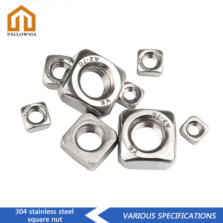 Ready Stock M3 M4 M5 M6 M8 M10 M12 Square Nut 304 Stainless Steel