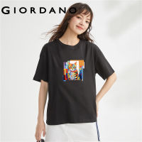 Giordano Women Print crewneck short sleeve tee Free Shipping 99393156