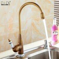 Kitchen Faucets Antique Bronze Faucet for Kitchen Mixer Tap With Ceramic Crane Cold And Hot Kitchen Sink Tap Water Mixers 7513