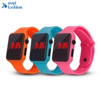 Fashion Square Led Display Electronic Watches Children Sports Silicone Watches Accessories Gift