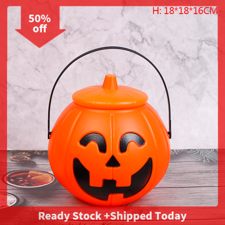 🔥🔥🔥pheebss Halloween Party Props Plastic Pumpkin Bucket Decorate ...