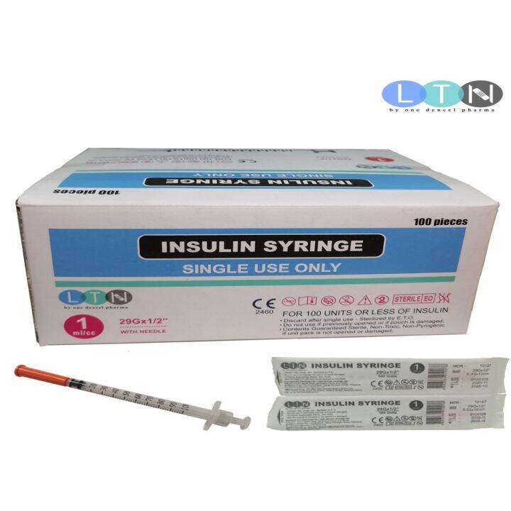 Insulin Syringe 1ml/cc (29Gx1/2 ) pcs per box by LTN Lazada PH