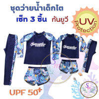 ชุดว่ายน้ำเด็กโต (อายุ 5-15 ปี) กันยูวี ชุดว่ายน้ำเด็กแขนยาว ขายาว กัน UV UPF+50 Protection