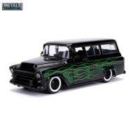 โมเดลรถของเล่นคลาสสิก 1957  Chevy  No.97821   Suburban Black with Green Flames   อัตราส่วน  1:24  โลหะผสม บอดี้เหล็ก สินค้าเหมือนจริงมาก   โมเดลที่น่าสะสม