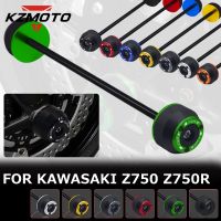 ♧เครื่องมือสำหรับ Z750รถมอเตอร์ไซด์รุ่นใหม่สำหรับ Z750R Z750 Z750S Z 750 /R/s CNC อะลูมิเนียมด้านหน้าแผ่นกันชนกันล้มล้อล้อชุดแผ่นหุ้มกันรอยล้ม