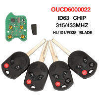 Jingyuqin OUCD22 315433MHZ ID63ชิป Remote Car Key Fob สำหรับ Ford C-Max Edge Escape Focus Lincoln Mazda HU101FO38ใบมีด