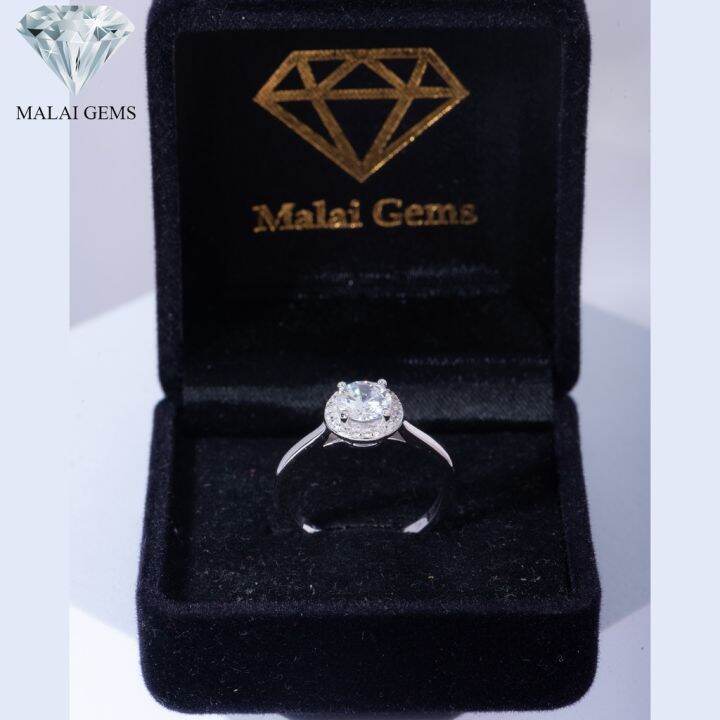 malai-gems-แหวนเพชร-แหวนเพชรล้อม-เงินแท้-925-เคลือบทองคำขาว-ประดับเพชรสวิส-cz-รุ่น-291-941y0163-แถมกล่อง-แหวนเงินแท้-แหวนเงิน