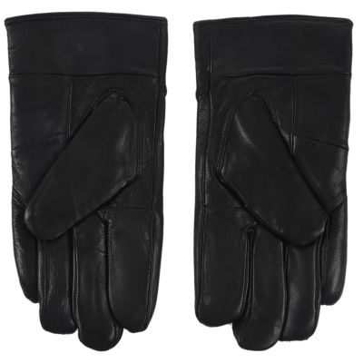 Mens Winter Leather Single Button Driving Gloves