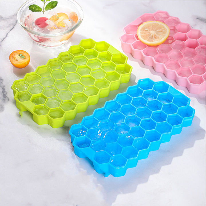 Ice Cube Trays Silicone Lids Silica Gel Cube Mold BPA Free With Lid