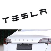 ABS Car Back Trunk Tailgate Logo Stickers Emblem Badge Decoration Decals For Tesla Model 3 S X 2022 Accessories Exterior Styling