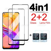 4in1 Protective Glass on For Realme 9 8 7 Pro 9i 8i 7i 8S Tempered Glass For Realme 6 5 Pro 6i 6S 5i Lens Film Screen Protector