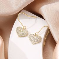 [COD] earring AliExpress hot selling earrings Douyin same style copper inlaid zircon heart