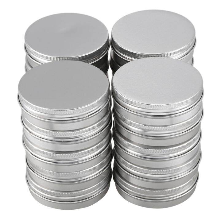 20-x-empty-cosmetics-pot-lip-balm-aluminum-jar-container-screw-cap-15ml