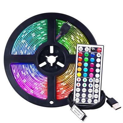 LED Strip RGB 5m 10m Light 5V USB 5050 2835 Remote Control 44key Kit 0.5/1/2m LED Tape Holiday Wall Room TV BackLight Waterproof