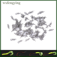 Wxfengying หมุดสปริงตะขอตกปลาเหยื่อแบบนิ่ม100X สกรูตกปลาเข็มหนอน