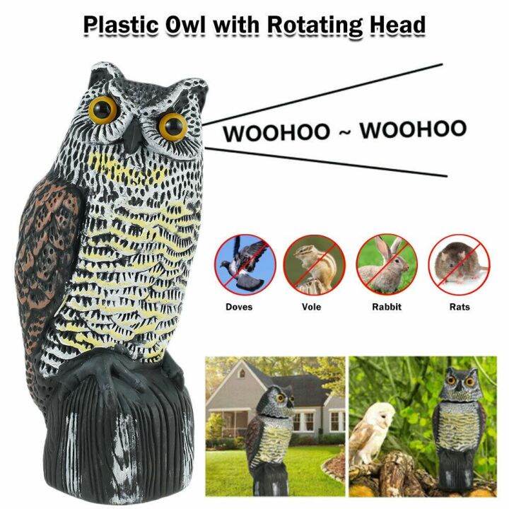 JUTBONG for Outdoor Patio Scare Birds Away Rotating Head Large Size