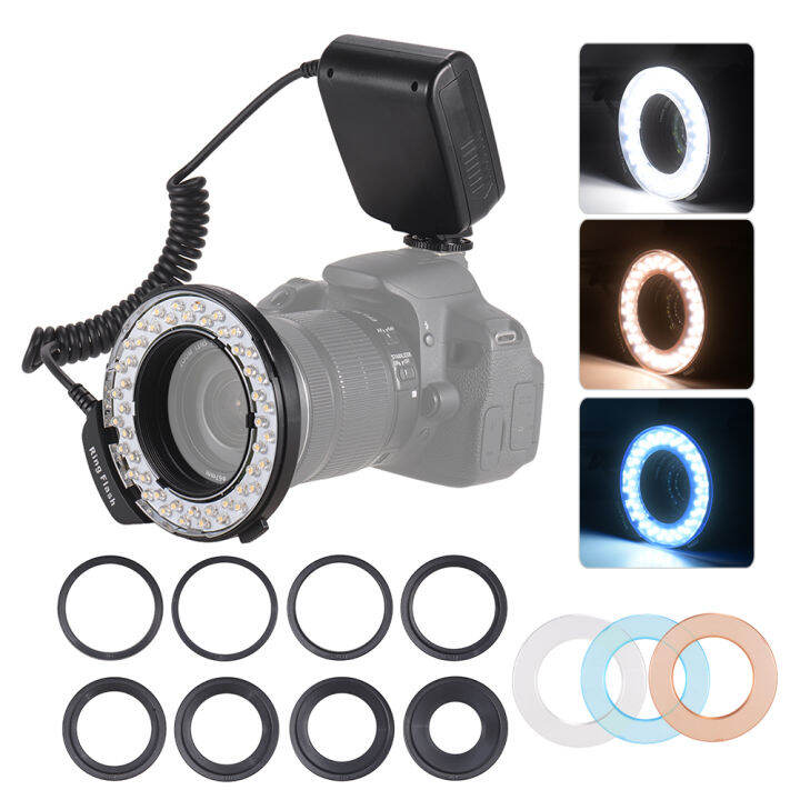 HD130 Macro LED Ring Flash Light LCD Display 300015000K GN46 Power
