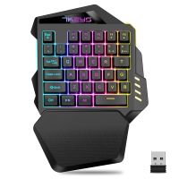 ขายดีที่สุด bnfg330 - / One Hand Mechanical Wireless Gaming Keyboard RGB Backlit Portable Mini Keyboard Game Controller สำหรับ PC PS4 Gamer