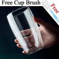 Transparent Glass Coffee Cup Milk Whiskey Tea Beer Double Creative Heat Resistant Cocktail Vodka Wine Mug Tumbler Drinkware Gift