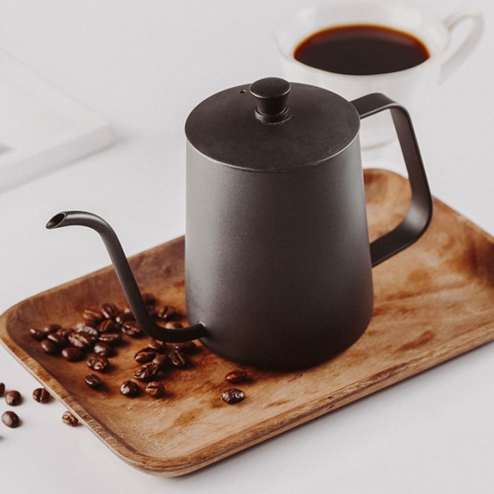 กาต้มน้ำมิลลิลิตรหยด600ขนาด350มล-กาชงกาแฟเคลือบสารกันติดท่อคอห่านเหล็กสแตนเลสหยดน้ำกาต้มน้ำทำกาแฟแบบหยดกาน้ำชา-coffeepot
