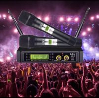 ไมค์ลอยคู่ ไมโครโฟนไร้สาย ปรับความถี่ได้ ไมค์ประชุม ไมค์ร้องเพลง UHF WIRELESS MICROPHONE รุ่น LX8 พร้อมกระเป๋าไมค์