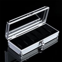 6 Grid Watch Safe box Jewelry Watches Aluminium Alloy Display Storage Case Transparent Watch stand Box for a Man Women gift