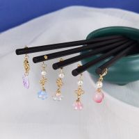 Ancient Fringe Walking Hairpin Traditional Chinese Hair Accessories Hanfu Headdress Accessories Wooden Hairpin Chinese Accessori Haberdashery