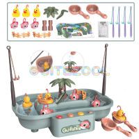 Childrens toys Magnetic Fishing goods Music Electric Circulation Fishing Duck Fishing Platform Water Play Game baby toy