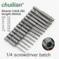 1Pcs 50mm long T5-T45 Magnetic Torx Screwdriver Bits Set Electric Screwdriver head T6 T7 T8   T10  T15  T20  T25  T27  T30  T40 Drills  Drivers