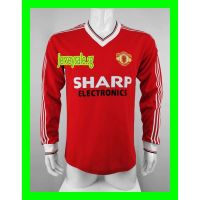 High Quality， 1983 Retro Man U Home Long Sleeve Soccer Jersey Shirt S-XXL